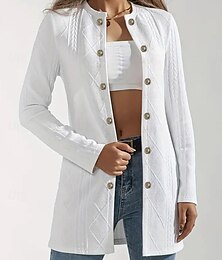 preiswerte -Damen Freizeitjacke Einstellbar Feste Farbe Komfortabel Modisch Regular Fit Oberbekleidung Langarm Frühling Schwarz S