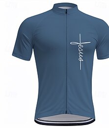 abordables -Hombre Maillot de Ciclismo Manga Corta Bicicleta Camiseta con 3 bolsillos traseros MTB Bicicleta Montaña Ciclismo Carretera Secado rápido Cremallera delantera Capilaridad Azul Verde Caqui Graphic