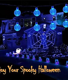 お買い得  -屋外用ソーラーストリングライト 12m 100LED クリスタルグローブライト 8モード付き ソーラーストリングライト 屋外用 防水 庭 木 パティオ パーティー クリスマス デコレーション