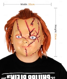 abordables -Chucky Masque Accessoires d'Halloween Adulte Homme Femme Déguisement effrayant Halloween Carnaval Costume de carnaval facile