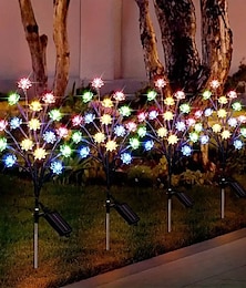 billige -solcellelys utendørs hage 20 led solar lotus dekorlys 8 lysmoduser utendørs vanntette solenergi blomsterlys solar landskapslys for hage plen (fargerike) 1/2 stk