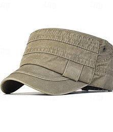 billiga -Herr Platt mössa Basebollkeps Solhatt Trucker Hat Svart Blå Bomull Lappverk Vintage Mode Ledigt Gata Dagligen Ensfärgat Justerbara Solskyddskräm Andningsfunktion