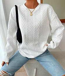 economico -felpa da donna elegante vintage semplice lavoro quotidiano casual girocollo patchwork manica lunga nero bianco blu grigio autunno inverno