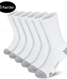 economico -Per uomo 6 paia Confezioni multiple Calzini Calzini da corsa Calzini casual Nero Bianco Colore Color Block Sportivo Giornaliero Da mare Di base Medio spessore Primavera Autunno Di tendenza Informale