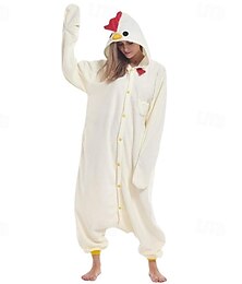 זול -מבוגרים חיה תחפושת Onesie תחפושת קרנבל אנימציה תרנגול / תרנגולת פיג'מה אוברול פיג'מת קיגורומי קסם תחפושת מצחיקה ל גברים ונשים קרנבל קָרִיקָטוּרָה