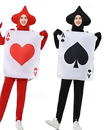 お買い得  -カップル 不思議の国のアリス ポーカー カード ハロウィン グループ カップル コスチューム 子供用 大人用 ユニセックス 面白いコスチューム パフォーマンス パーティー ハロウィン カーニバル 簡単ハロウィン コスチューム