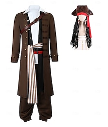 preiswerte -Pirates of the Caribbean Seeräuber Jack Sparrow Cosplay Kostüm Flügel Cosplay Film Cosplay for Herren Erwachsene Maskerade Party