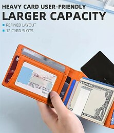 economico -portafoglio con blocco RFID, semplice, multifunzionale, sottile, bifold, porta carte di credito, tasca frontale portatile, portafoglio da uomo con fermasoldi