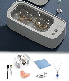 abordables -Limpiador ultrasónico portátil profesional, máquina limpiadora de joyas ultrasónica silenciosa para anteojos, correas de reloj, monedas, pinceles de maquillaje