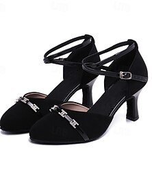 economico -Per donna Scarpe per danza moderna Prestazioni Graduazione Balli da sala Collezioni di feste Tacchi Cristallo / strass Tacco cubano Fibbia Per adulto Nero