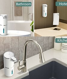 abordables -Dispensador automático de jabón, dispensador de jabón de espuma sin contacto, máquina de espuma de inducción inteligente, lavadora, dispensador recargable por usb