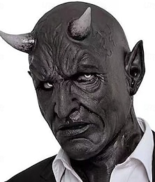 abordables -Masque de Démon Diable Halloween Accessoires Halloween Adultes Hommes Femmes Costume Effrayant Carnaval Halloween Costume Facile pour la Nuit de Walpurgis