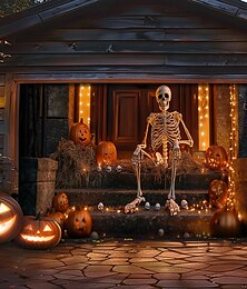 levne -halloween dveře dekorace venkovní halloween kryt garážových vrat dýně lebka banner kostra venku velké pozadí dekorace pro dovolenou venkovní garážová vrata domácí nástěnné dekorace