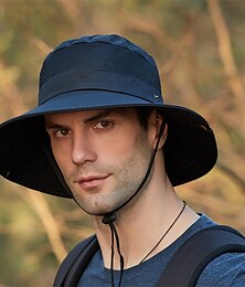 billiga -Herr Fiskarhatt Solhatt Vild brätte hatt Svart Vin Polyester Lappverk Mode Ledigt Utomhus Dagligen Fiske Färgblock Solskyddskräm Andningsfunktion