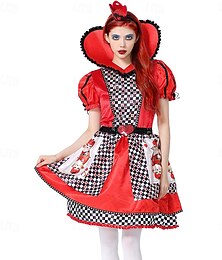 halpa -Alice in Wonderland Satu herttakuningatar Punainen kuningatar Myrkky Mekot Cosplay Elokuva-cosplay for Naisten Aikuiset Karnevaali Naamiaiset Suoritus Juhla-iltavaatteet