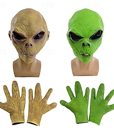 abordables -Extraterrestre Víspera de Todos los Santos Máscara Accesorios de Halloween Máscara de carnaval Disfraz de miedo Adulto Hombre Mujer Víspera de Todos los Santos Carnaval Disfraces fáciles de Halloween
