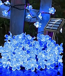 お買い得  -1個のソーラーフラワーストリングライト、桜の木の枝ライト屋外6.5m/21フィート30個のLEDフェアリーライトIP65防水ガーデンフェンスパティオヤードパーティーデコレーションクリスマスハロウィンデコレーション