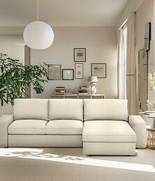 economico -Copertura per Divano in Velluto a 3 e 4 Posti con Braccioli a Forma di L a Colore Solido Trapuntata in Velluto