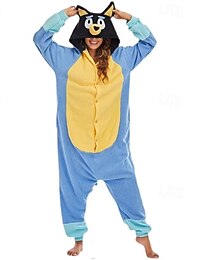 preiswerte -Erwachsene Tier Onesie-Kostüm Faschingskostüme Karton Blauer Hund Pyjamas-Einteiler Kigurumi-Pyjamas Charme Lustiges Kostüm Für Herren und Damen Karneval Karikatur
