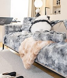 abordables -Housse de canapé en fausse fourrure de lapin 1 pièce - Texture ultra douce et luxueuse - Offre une chaleur et un style douillets - Protège votre canapé des déversements, des taches et des rayures - Facile à installer et à retirer