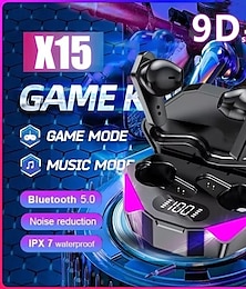 お買い得  -x15 tws ワイヤレスイヤホン 5.3 ブルートゥースヘッドフォン 65ms 低遅延イヤホン eスポーツゲーミングヘッドセット ゲーマー マイク付き xiaomi iphone用