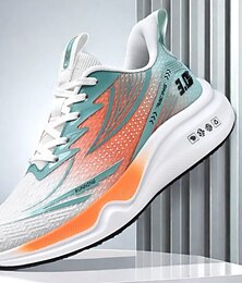 billige -lette løpesko for menn – pustende mesh joggesko i mint og korall med dynamisk design