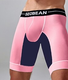 preiswerte -Herren 1 pc Unterwäsche Boxer Boxer-Shorts Patchwork Polyester Nylon Atmungsaktiv Weich Komfortabel Farbblock Mittlere Hüfthöhe Schwarz Weiß