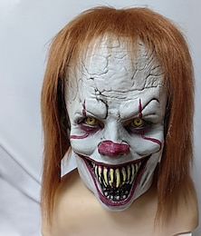 abordables -Halloween Pennywise Clown tueur Masque Accessoires d'Halloween Adulte Homme Femme Unisexe Horreur Déguisement effrayant Halloween Carnaval Costume de carnaval facile