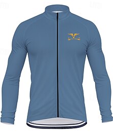 abordables -Homme Maillot Velo Cyclisme manche longue Hiver Cyclisme Tee-shirt Top avec 3 poches arrière VTT Vélo tout terrain Vélo Route Séchage rapide Zip frontal Mèche Bleu Vert Kaki Graphic Spandex Des sports