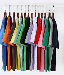 billiga -Unisex Pojkar Flickor 3D Ensfärgat T-shirt Kortärmad Sommar Vår Mode Grundläggande Barn 4-12 år Rund hals Utomhus Ledigt Dagligen Normal