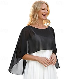 abordables -châles et enveloppes transparents pour robes de soirée capes en mousseline de soie pour femmes couverture de mariage douce