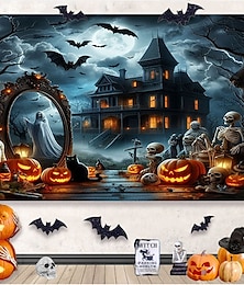 levne -halloween dekorace závěsný gobelín jack o lucerna nástěnné umění velký gobelín nástěnná malba výzdoba fotografie pozadí přikrývka opona domácí ložnice dekorace obývacího pokoje smrt selfie