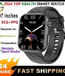 ieftine -696 MT500 Ceas inteligent 1.97 inch Brățară inteligent Bluetooth ECG + PPG Monitorizarea temperaturii Pedometru Compatibil cu Android iOS Bărbați Telefon Hands-Free Reamintire Mesaj Controlul camerei