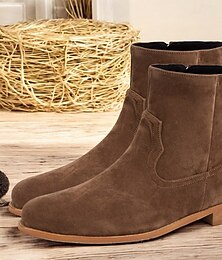 levne -pánské semišové chelsea boots - klasické hnědé kotníkové boty na běžné i společenské nošení