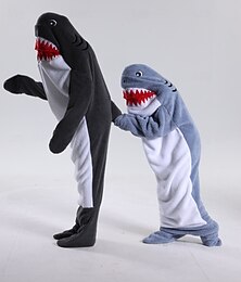 halpa -Lasten Aikuisten Eläin Ryhmäpuku Onesie-asu Karnevaali puku Hai Piirretty Delfiini Pyjamahaalarit Kigurumi Pyjama Viehätys Hauska puku varten Miehet ja naiset Pojat ja tytöt Karnevaali Sarjakuva