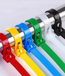abordables -Lot de 100 serre-câbles en nylon autobloquants réutilisables 5 × 300 mm - serre-câbles réglables robustes avec conception à boucle pour sécuriser les câbles et les fils