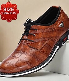 preiswerte -braune Sneaker aus geprägtem Kunstleder für Herren mit Schnürung und gepolsterter Sohle – stylische Freizeitschuhe für Komfort im Alltag