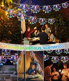 economico -200led luci decorative per fuochi d'artificio, esplosione di tarassaco, stelle, luci a corda, design con filo di rame, tenda luminosa, batteria a energia solare opzionale, scatola usb 1 pz