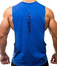 cheap -Men's Workout Tank Top Running Tank Top Gym Tank Top Sleeveless Vest / Gilet Casual Athleisure Cotton Breathable Quick Dry Soft Gym Workout Running Walking Sportswear Activewear Black White Red