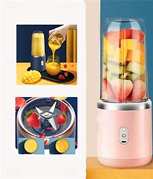 abordables -1 exprimidor eléctrico de doble taza, portátil, recargable, licuadora de jugo, multifunción, para frutas &Taza para hacer jugo de vegetales para la cocina del hogar, cargador portátil para automóvil