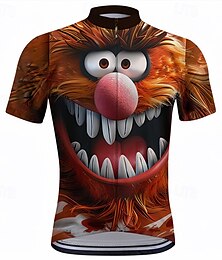 halpa -Miesten Pyöräily jersey Lyhythihainen Pyörä Tee paita Topit 3 takataskulla Maastopyöräily Maantiepyöräily Nopea kuivuminen Etuvetoketju Kosteutta siirtävä Ruskea Khaki Piirretty Spandex Urheilu