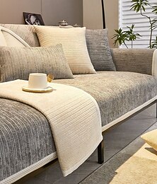 abordables -ensemble de coussins de canapé en chenille moderne design simple et élégant en gris protecteur de canapé antidérapant luxueux universel quatre saisons parfait pour un style élégant et sophistiqué