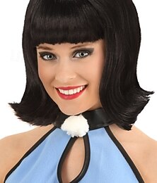 abordables -Perruques de cosplay Noir Ondulé Cheveux synthétiques Court Perruques Femmes Perruques Pour la fête