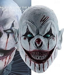 abordables -Clown tueur Clown maléfique Masque Accessoires d'Halloween Adulte Homme Femme Horreur Déguisement effrayant Halloween Halloween Carnaval Costume de carnaval facile