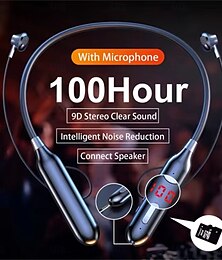 Недорогие -100 часов музыки беспроводные Bluetooth-наушники 9D с мощным басом внутриканальная спортивная гарнитура с шейным ободом и выходным микрофоном