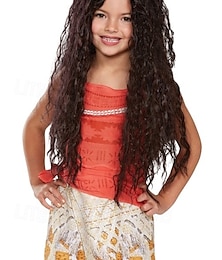 economico -parrucca deluxe per bambini moana halloween cosplay party parrucche