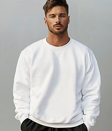preiswerte -Herren Einfach Sweatshirt Langarm Sweatshirt Rundhalsausschnitt Basic sportlich ohne Druck Lässig Täglich Sport Herbst Winter