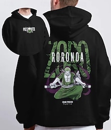 abordables -One Piece Roronoa Zoro Sweat à capuche Sweat Imprime Art graphique Pour Couple Homme Femme Adulte Mascarade Estampage à chaud Soirée Casual Quotidien