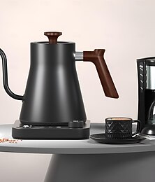 economico -bollitore elettrico a collo d'oca bollitore per acqua veloce controllo della temperatura interna in acciaio inox display lcd spegnimento automatico 0,9l versare sopra bollitore per caffè e tè