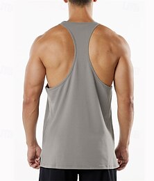 cheap -Men's Workout Tank Top Running Tank Top Gym Tank Top Sleeveless Vest / Gilet Casual Athleisure Cotton Breathable Quick Dry Soft Gym Workout Running Walking Sportswear Activewear Solid Colored Black